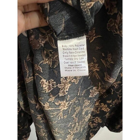 NEW Monday Fun Women Floral Feminine Fall Clean Girl Chic Dainty Blouse Large - Picture 5 of 8